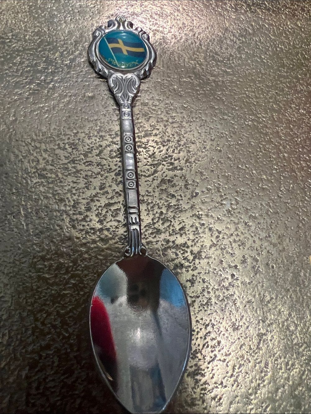 #1982**Swedish Flag Decorative Souvenir Spoon